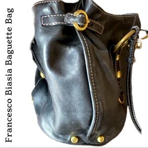 Vintage Francesco Biasia Blk Lthr Baguette🥖/Physician’s Sm Bag 🇮🇹~Dynamite 🧨